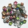 50 3x8mm Transparent Crystal Vitrail Cupped Flower Beads
